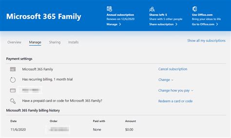 Cancel your free trial of Microsoft 365 Family